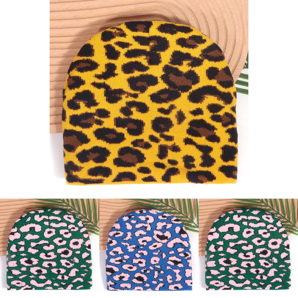 Acrylic Leopard Print Beanie With Oversized Shape For Trendsetting Looks