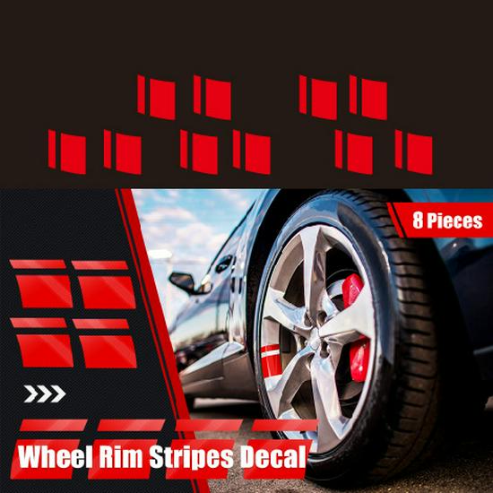 Reflective Rim Stickers for 18-21 Inch Wheel Hubs: Available in Sets of 4, 6, or 8 Pieces