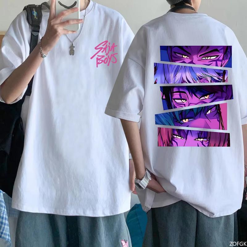 2026 New Kpop Demon Hunter Saja Boys T-shirt Harajuku O-neck Casual Anime T-Shirt Tops Unisex T Shirts Harajuku