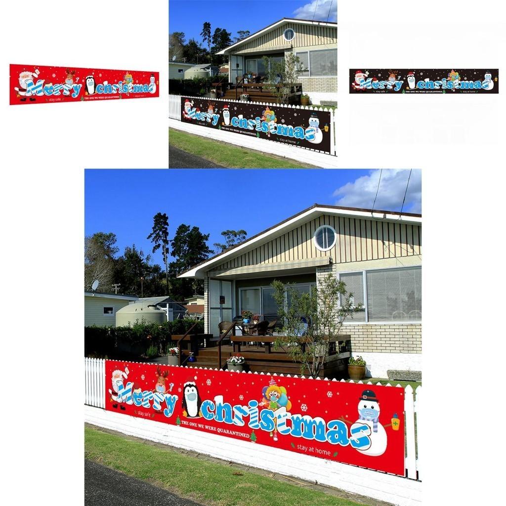 Festive Merry Christmas Banner Santa Claus Quarantine Outdoor Decor For A Joyful Holiday Season