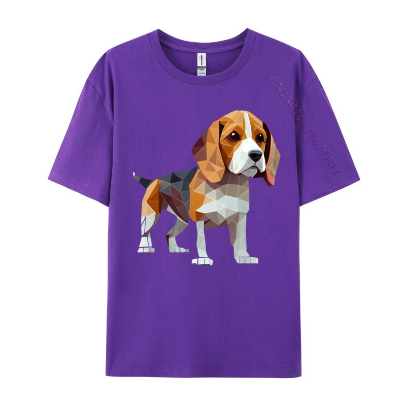 Unisex TShirt Beagle Low Poly Tshirt HuUnisex Friend Dog Printed Tshirt Camisas Basicas Hombre Grpahic Tee