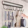 Kitchen Hooks Non Perforated Hanging Rods Kitchen Storage Racks Spatulas Spoons Hanging Racks Space Aluminum Hooks Wall Mounted Storage YLE516