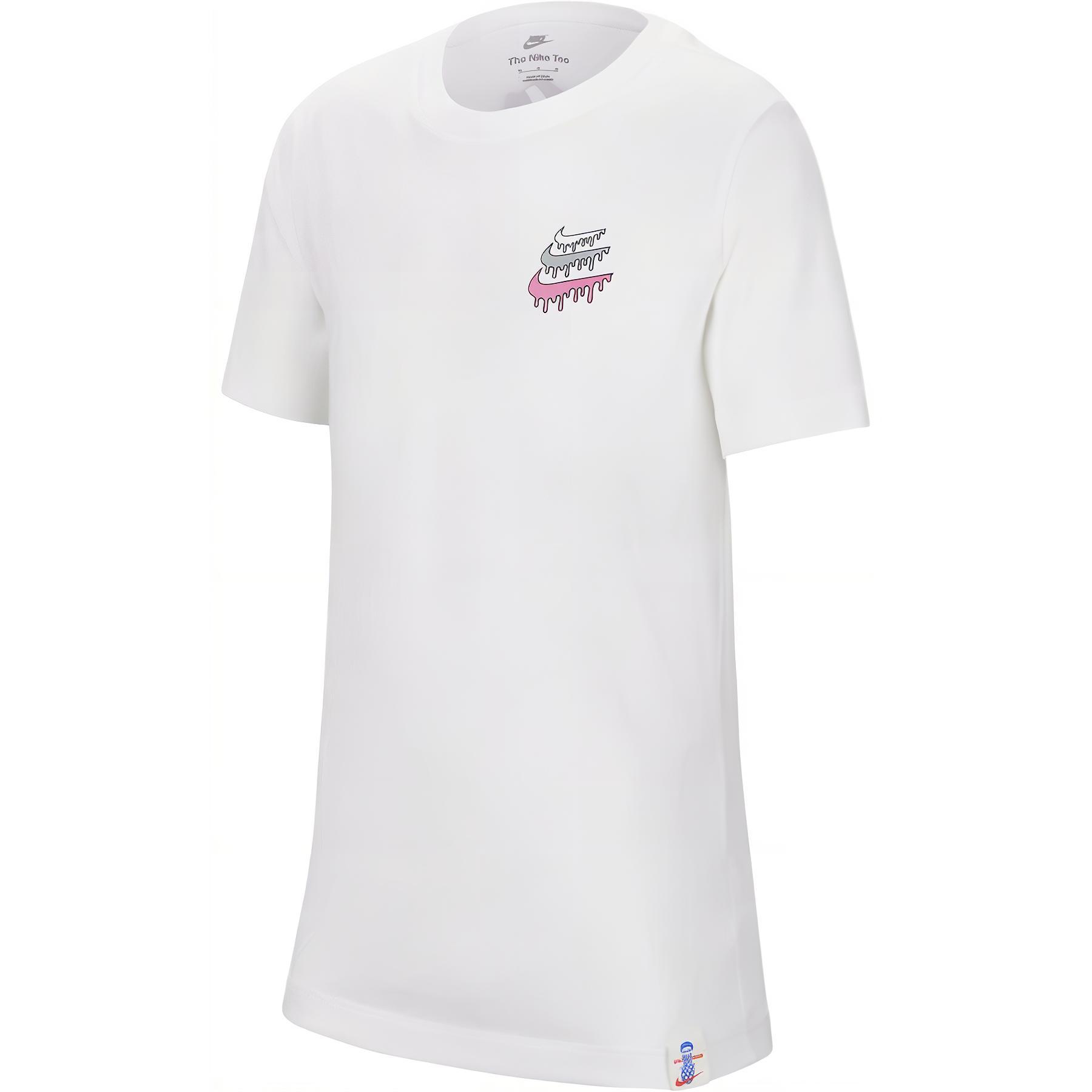 

Nike Футболка с круглым вырезом, с принтом, с коротким рукавом, детские топы, белая FV5417100 L