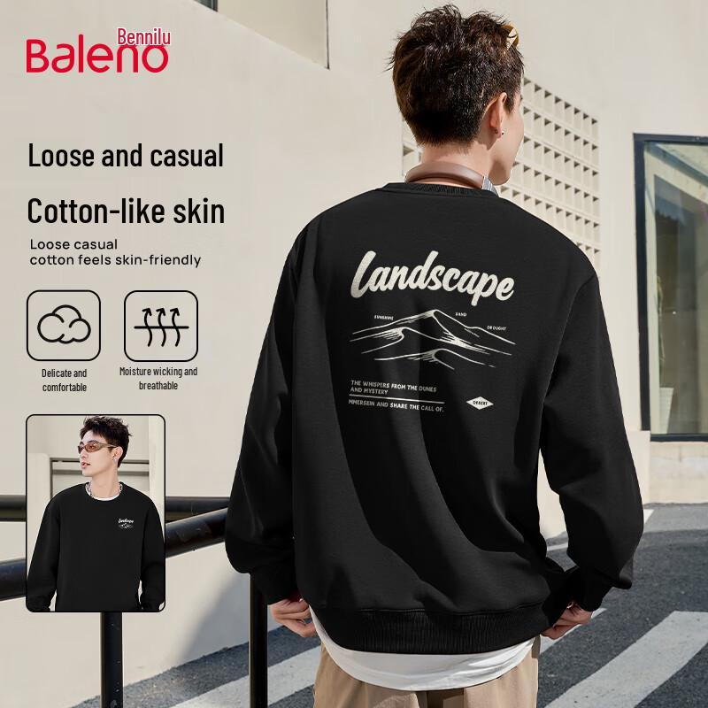 Baleno Men s Loose Fit Crewneck Sweatshirt L