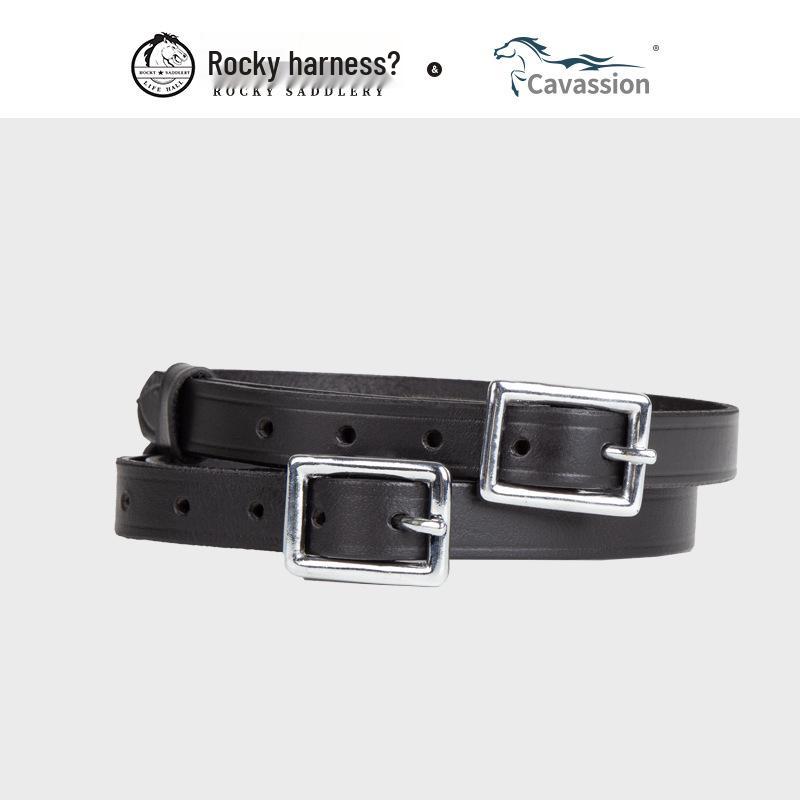 Cavassion Cowhide Spur Straps with Square Buckle - Equestrian Riding Accessory 8110037 Large чёрный