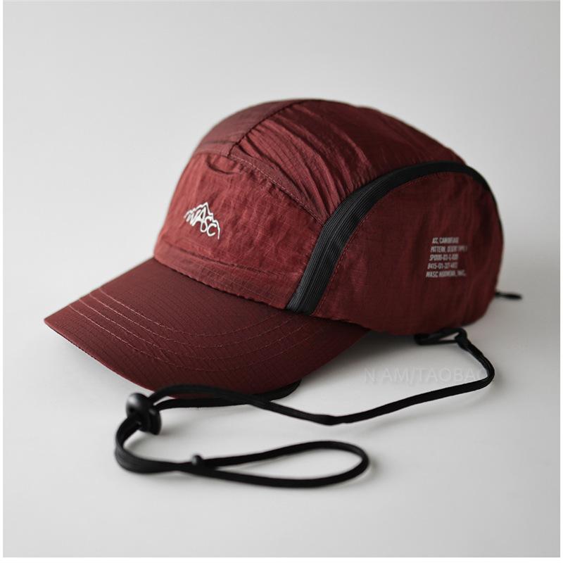 Fashion Hat Japanese drawstring outdoor camping hiking baseball cap men's and women's summer quick-drying light face small visor