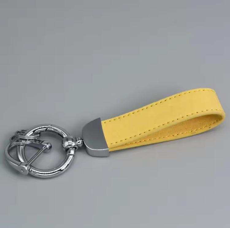 Vintage Laser Engrave Microfiber Suede Leather Keychain Blank Custom LOGO Bag Keyring Personalized Car Key Chains Men's Women‘’s