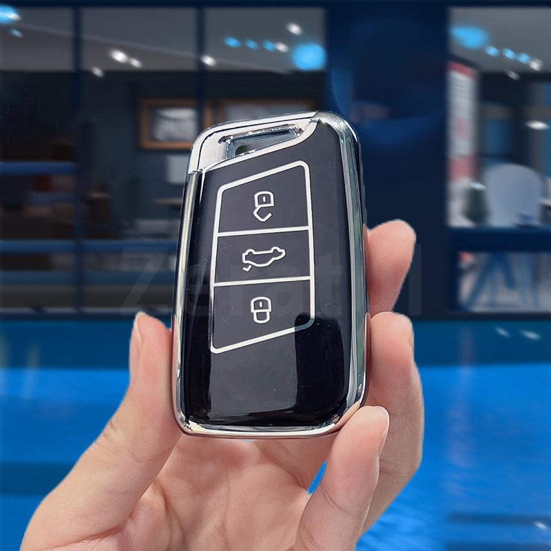 For Volkswagen Vw Tiguan Mk2 Magotan Passat B8 Cc For Skoda Superb A7 Tpu Car Key Case Full Cover Shell Fob Accessories
