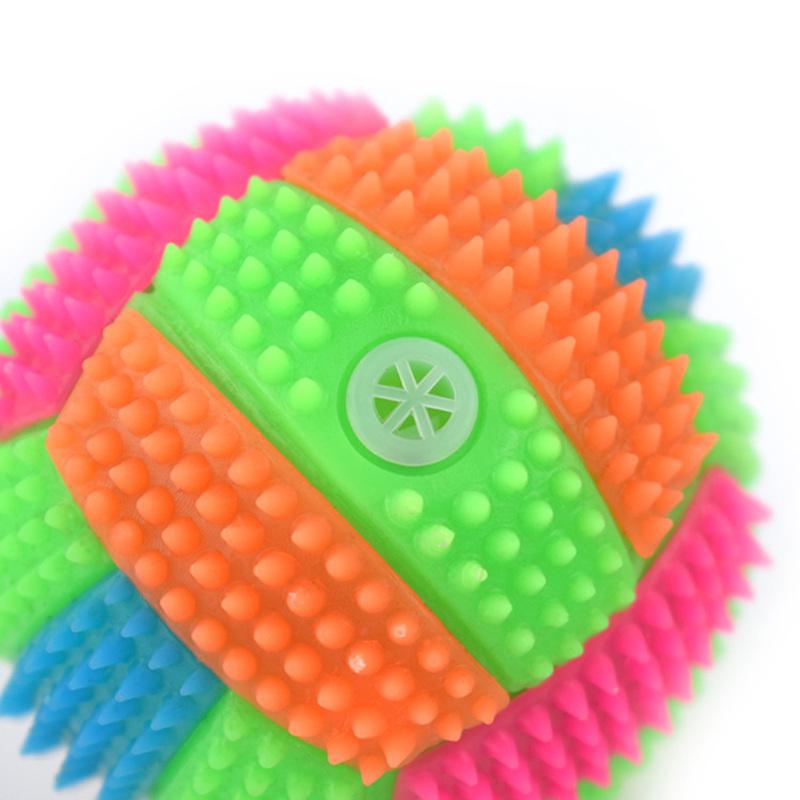 6cm Haustier Hund Gummi Volleyball Ball Blinkend Interaktiv Elastizitätsball Kauspielzeug IQ Trainingsspielzeug