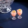 Fashion Resin 3D Drink Cup Drop Earrings for Women Girl Beer Milk Tea Ice Cream Dangle Earrings Jewelry Gift
