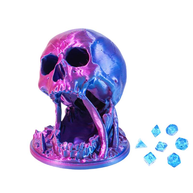 

3D Вежа для кубиків у вигляді черепа, Фігурки скелетів, Скульптура, Декоративна прикраса, Креативний лоток для зберігання, Вежа для кидання кубиків Dnd, Хелловін