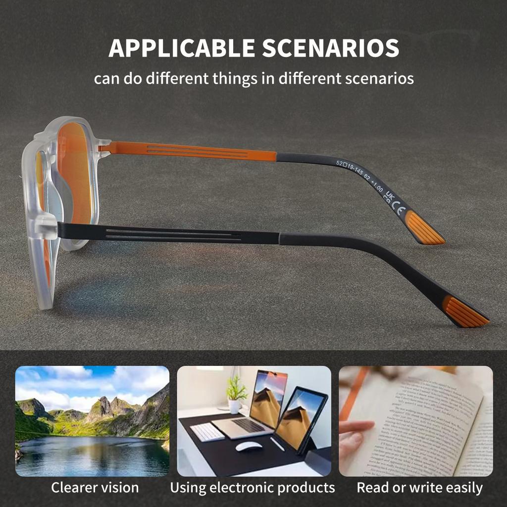 Men Square Progressive Multifocal Presbyopia Glasses Coated Red Glasses Men's Ultralight Frames Brand Designer Reading Eyewear