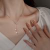 Pearl Necklace Female Bow Fringed Pendant Fashionable And Simple Collarbone Chain Gift For Girlfriend Qixi Festival