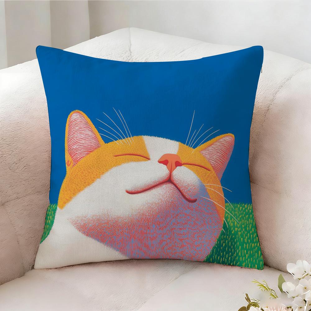 Arthritis Cat Kwaii Cute Anime Pillow Case Pillowcase, Double-sided Printed, Sofa Cushion, Bedroom Headboard Pillow