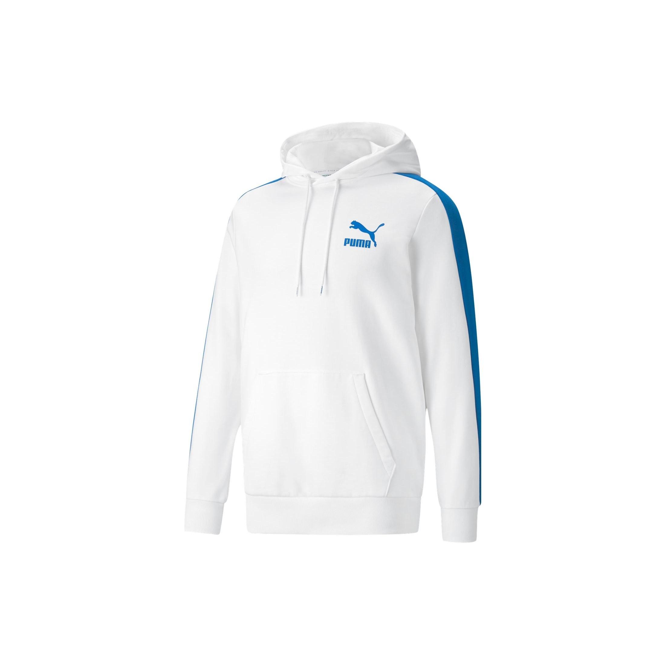 PUMA Iconic T7 Hoodie  White Blue  Men s 531354-02 L