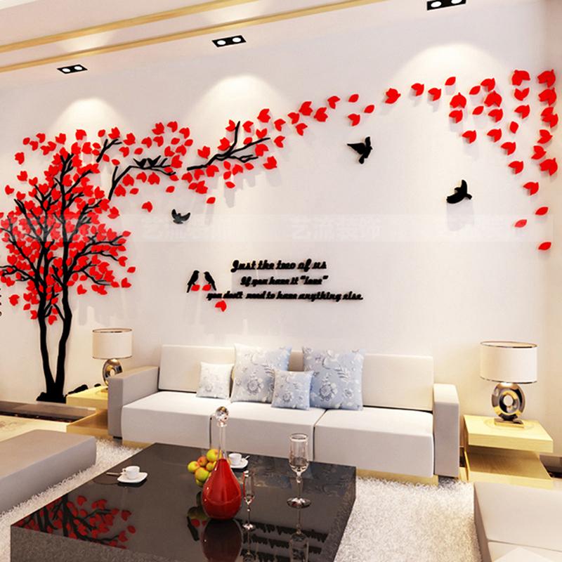 Diy Large Tree Sticker Wallpaper Acrylic Mirror Wall Stickers For Living Room