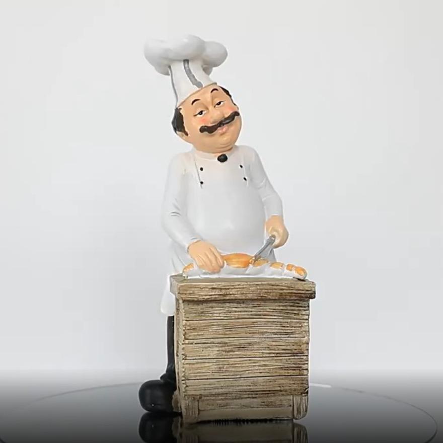 American Chef Doll Soft Figurine - Dessert & Pastry Shop Display Model