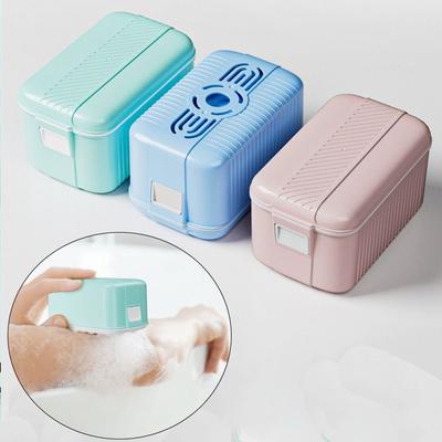 Plastic Foaming Soap Box with Sponge Rollers Multifunctional Hand Free Scrubbing Soap Holder High Elasticity Mesh Laundry Tool