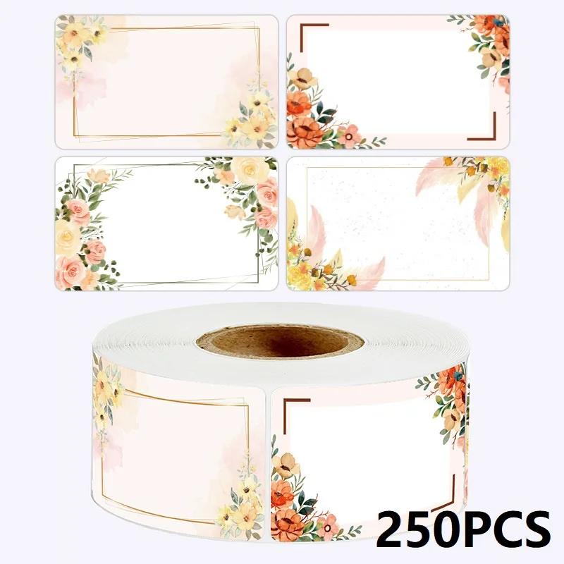 50/100/250PCS Flowers Name Lables Sunflowers Packaging Sticker Roll Date Stickers Refrigerator Freezer Food Storage Small