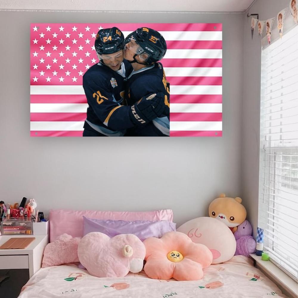 Heißer Rivalität Shane Und Ilya Flagge Rosa USA Flagge Wandteppich Perfektes Geschenk Für Fans Romantische Wandatmosphäre Dekor Zubehör