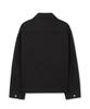 West Grand Boulevard Hidden Button Soft Cotton Trucker Jacket Black
