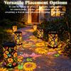 Colorful Solar Lanterns Outdoor, Garden Decor Gifts for Women Mom Grandma - LED Colorful Sunflower Solar Powered Lights Metal Hanging Lantern