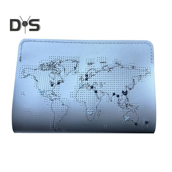 

Обложка для паспорта из искусственной кожи с атласом мира, вышитым крестиком «Где вы были», защитный чехол для паспорта с вышивкой ручной работы, держатель для паспорта для путешествий серебряный
