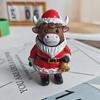 Halloween & Christmas Highland Cow Ornament Cute Resin Farmhouse Animal Figurine Funny Decorative Cow Statue Tabletop Home Decor