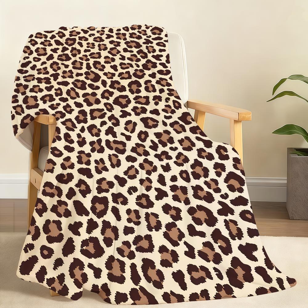 Leopardenmuster Kuhhautmuster Decke Weiche Überwurfdecke für Zuhause Schlafzimmer Bett Sofa Picknick Reise Büro Ruhedecke Geschenk