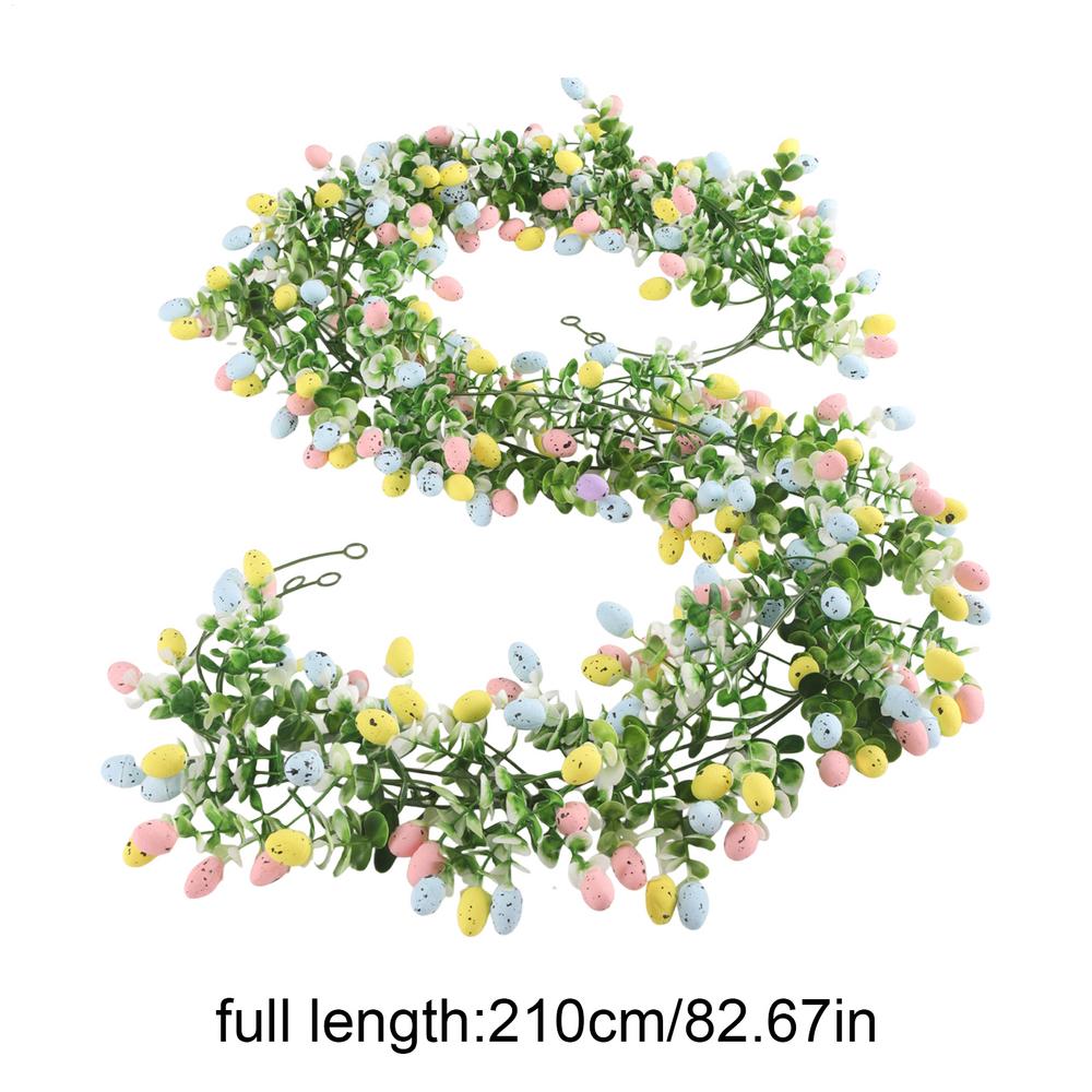 Easter Egg Garland 2 Pieces Artificial Spring Easter Egg Garland Decorations Holiday Ornament For Home Indoor Party Wall