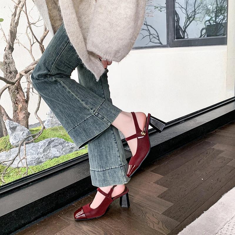 Mode Mary Jane Mode Damen Sandalen 2025 Neue Sommer Sandalen mit Absatz Luxus Retro Schwarz Damenschuhe Geschlossen Mädchen Komfort Hohe Absätze