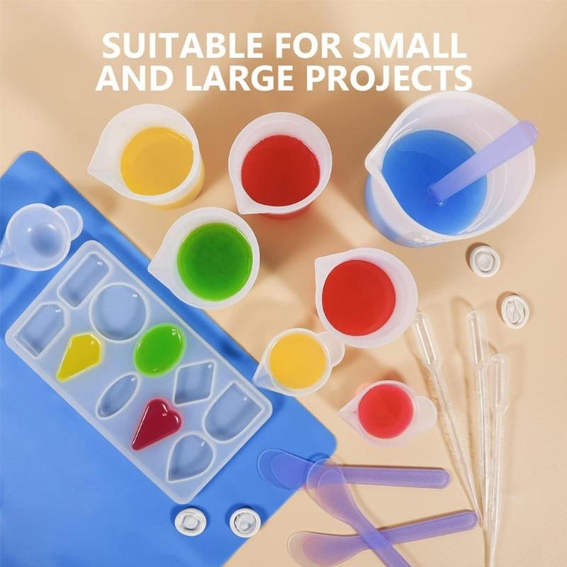 Multipurpose Resin Measuring Cup Set Sturdy Resin Materials Convenient for Craft Enthusiasts and Artists Supplies