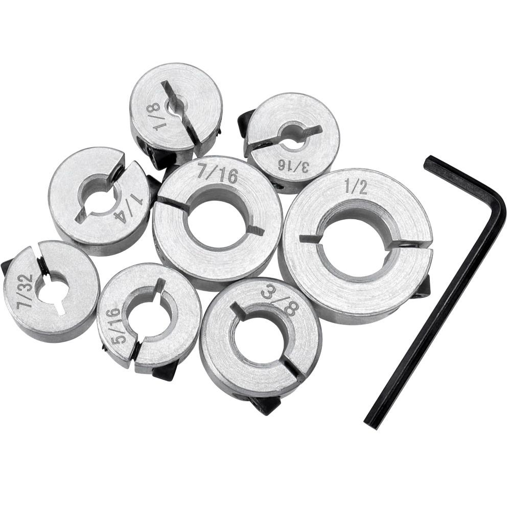 

8 шт., набор алюминиевых сверл с стопорным воротником, серебряный стопор для сверла, ориентация