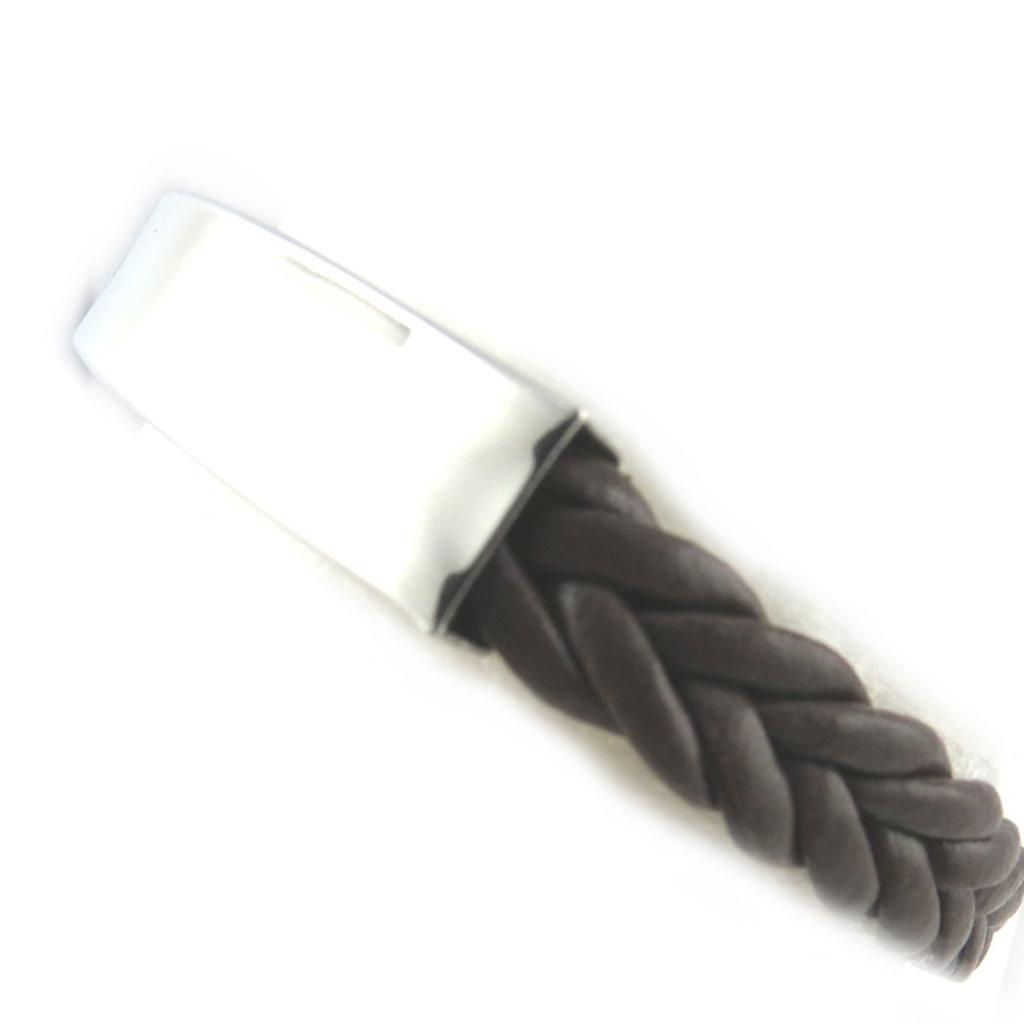 Les Trésors De Lily [M9433] - Bracelet acier 'Identité' marron