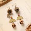 Retro natural plant earrings handmade creative niche acorn fruit long fringed design women's earrings
