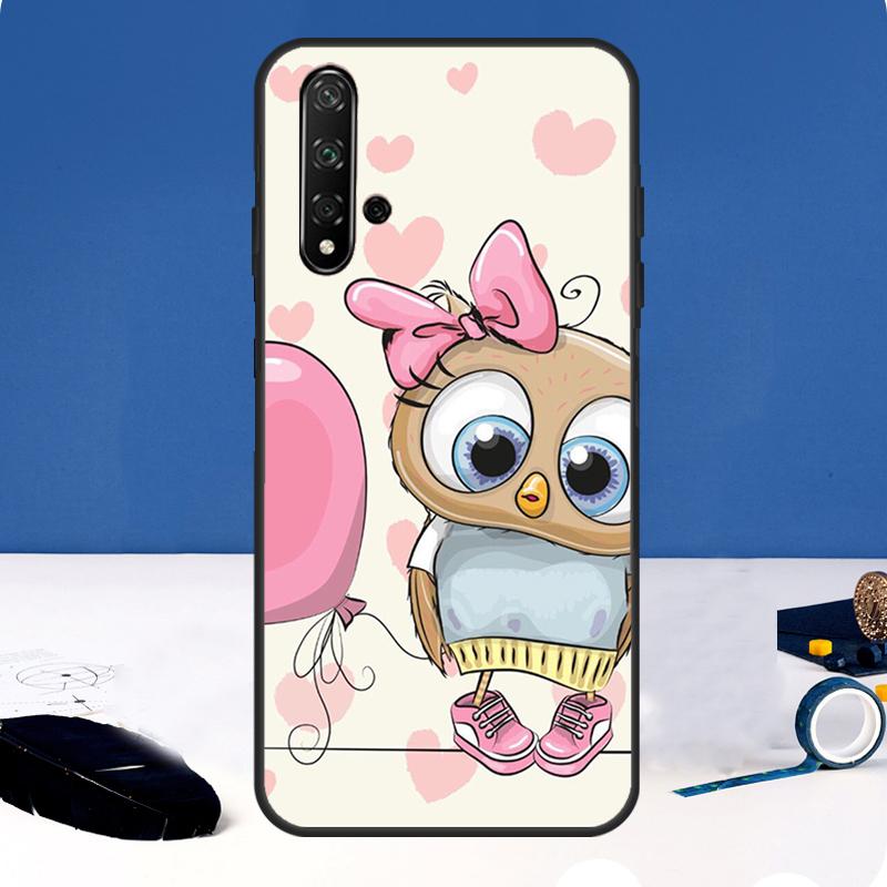 Cute Cartoon Owl Cover For Huawei Nova 10 9 SE 11i 8i 7i 3i Y90 Y91 Y70 Y60 Y61 5T P30 P60 Pro P40 Lite Case