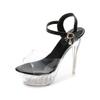 14 Cm High Heels for Model Runway Show, Bikini Contest Shoes, Rhinestone Soles, Banquet Stage Summer Crystal, Sandals