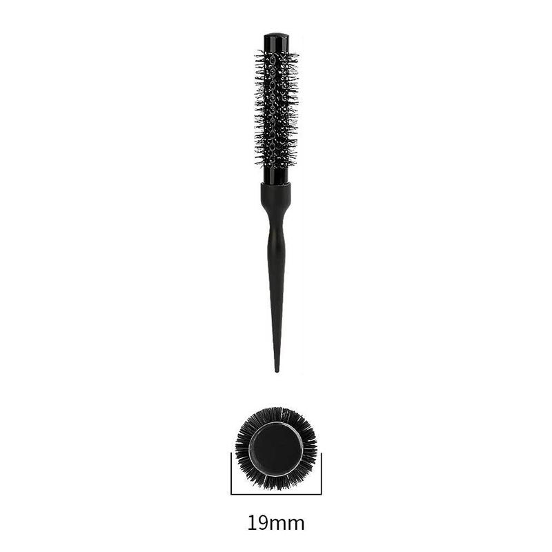 Black Round Barrel Hair Comb Hair Styling Hair Brush Nylon Comb Cylinder Curly Hair Comb Aluminum Tube Salon Tools Barber Gift