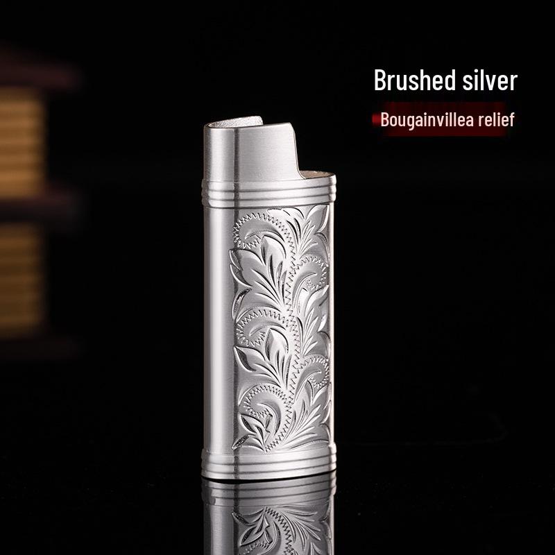 **J5 Bic Retro Mini Metal Lighter Set - Creative Fireworks Shell Design**