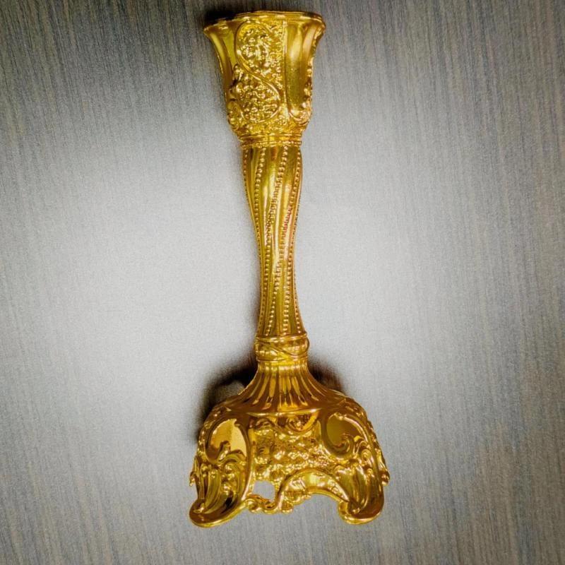 Ornamental Candelabro de Jantar Retrô Luxuoso Acabamento Polido Suporte para Velas para Evento de Casamento de Luxo Decoração de Casa