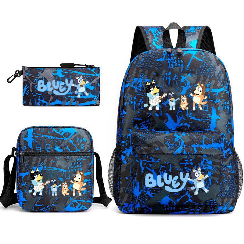 New Product, Bruwangwang Student Schoolbag, Fashionable and Popular, Backpack, Shoulder Bag, Pencil Bag, Three-piece Set.