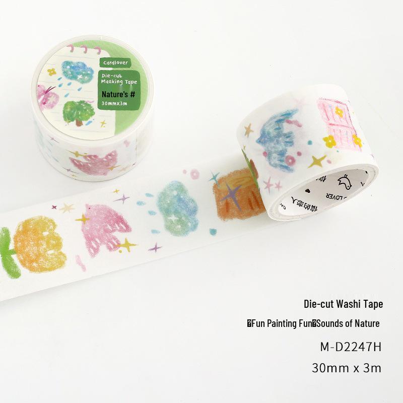 Korean Graffiti Die-Cut Adhesive Tape for DIY Journal Collage