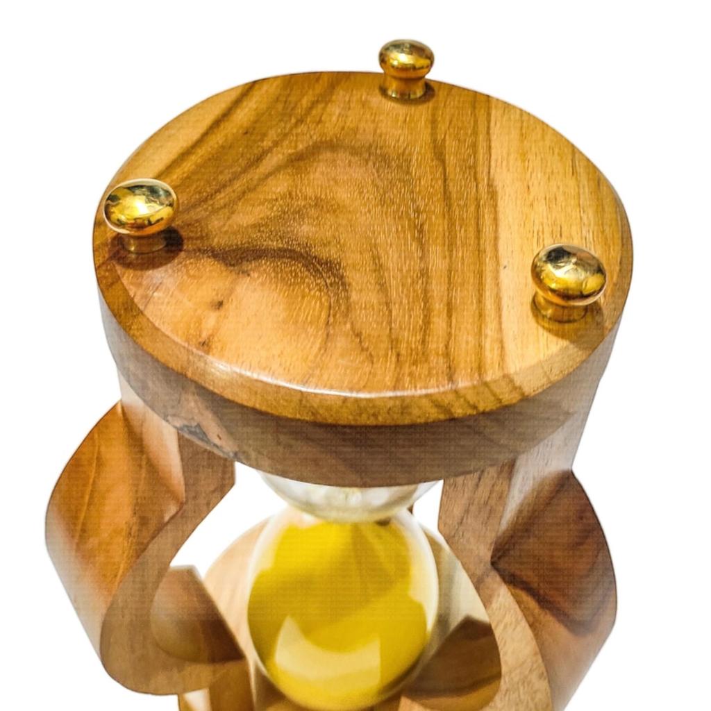Large 30 Min Wooden Hourglass Sand Timer with Yellow Sand, Gifts for Dads Men Women Seniors Retirement Anniversary, Christmas Decor