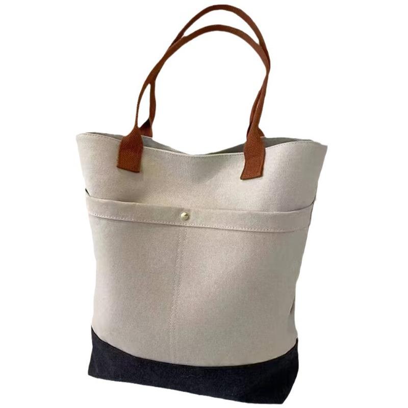 Casual Tote Bag, Simple and Fashionable Commuter Canvas Bag, Korean College Students Class Tote Bag