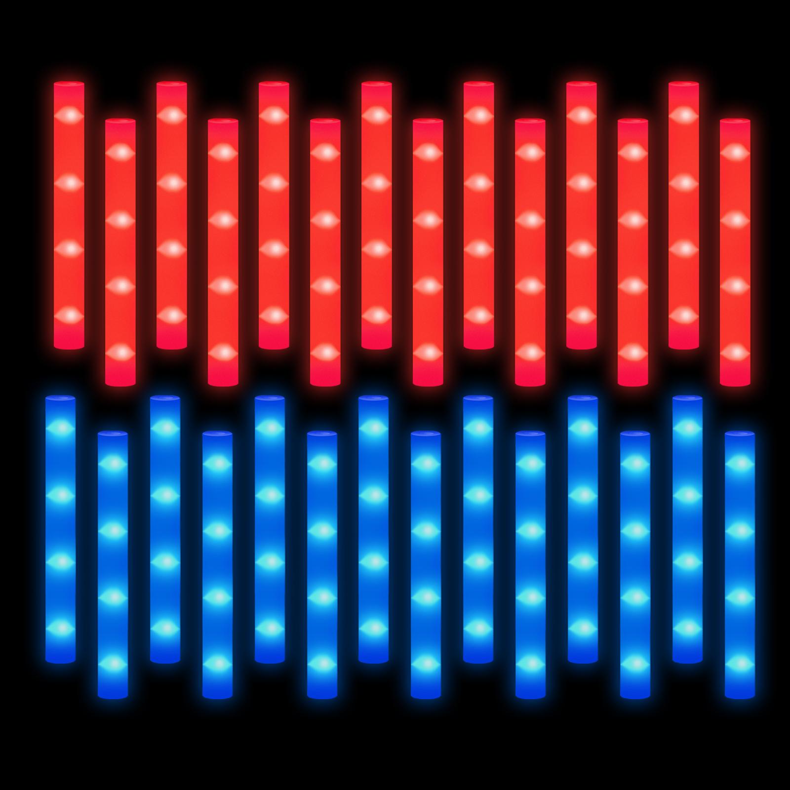 200-30 STUKS LED Schuim Glow Sticks Glow Feestbenodigdheden met 3 Modi Glow Stick voor Bruiloft voor Verjaardag Concert Halloween Kerstmis 50PCS&24H Shipment