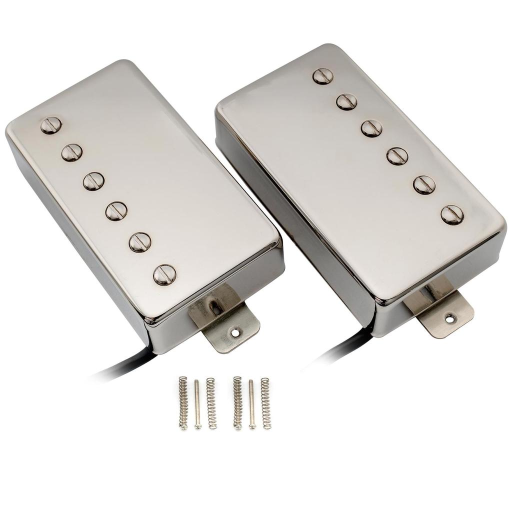 Artec VH59A Vintage Tone Alnico 5 Cover Humbucker Pickup PU Set for LP Les Paul Electric Nickel Neck/Bridge Guitars,