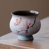 Floral Ceramic Teacup Vintage Floral KungFu Teacup Hand-made Afternoon Tea Cup