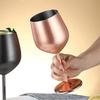 Retro Stainless Steel Goblet Creative Tall Glass Wineglasses Metal Wine Glass  Water Bottle