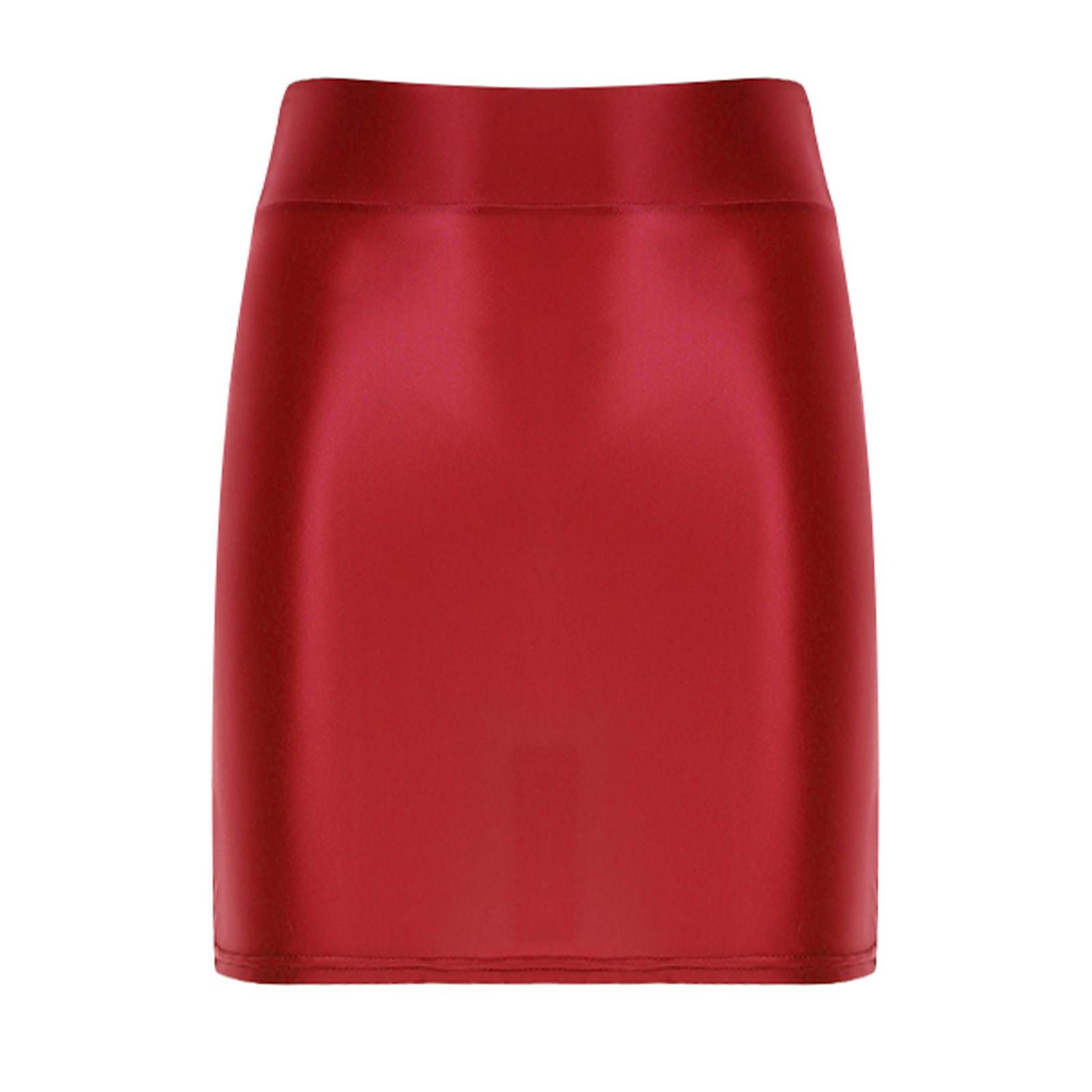 

Жіноча одноколірна спідниця-олівець з високою талією та гумкою. Приталена міні-спідниця для офісного повсякденного одягу L бордовий