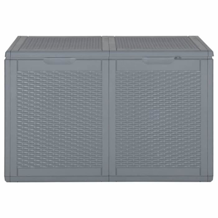 VidaXL Garden Storage Box Grey PP Rattan 180 L 364060